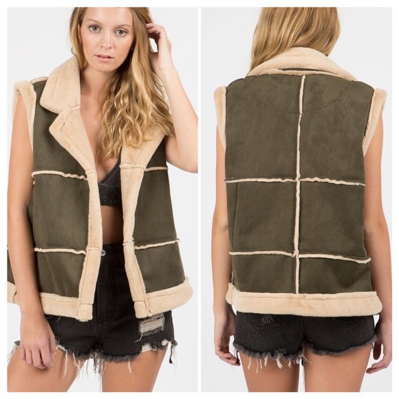 POL Cheyenne Suede Fleece Vest - Picture 3 of 11